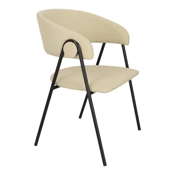 Armlehnstuhl Larisa beige im Loft-Stil, vier Metallbeine