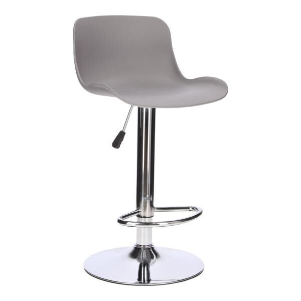 Barhocker Inge grau mit Lehne, höhenverstellbar und drehbar