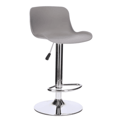 Barhocker Inge grau mit Lehne, höhenverstellbar und drehbar