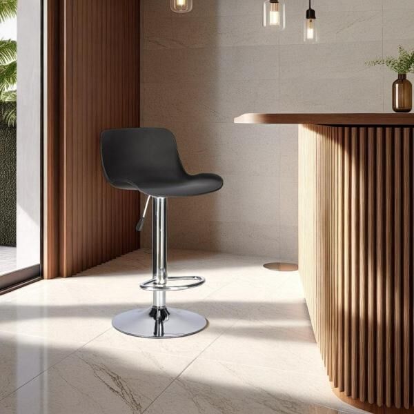 Barhocker Inge grau mit Lehne, h&ouml;henverstellbar und drehbar