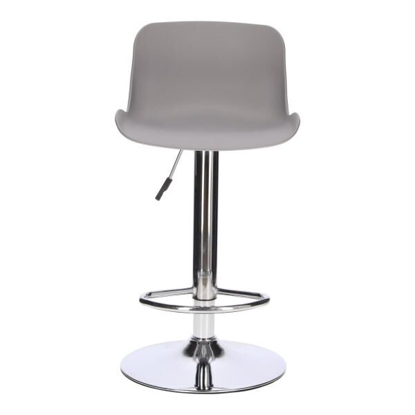 Barhocker Inge grau mit Lehne, h&ouml;henverstellbar und drehbar