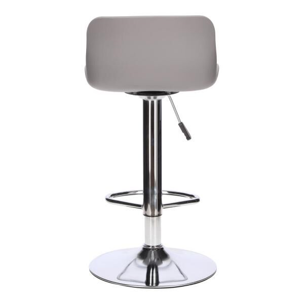Barhocker Inge grau mit Lehne, h&ouml;henverstellbar und drehbar
