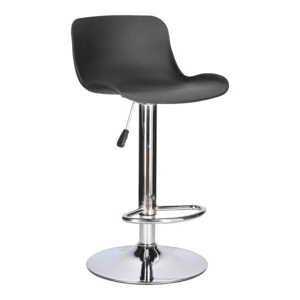 Barhocker Inge schwarz mit Lehne, höhenverstellbar und drehbar