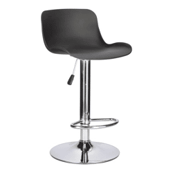 Barhocker Inge schwarz mit Lehne, höhenverstellbar und drehbar