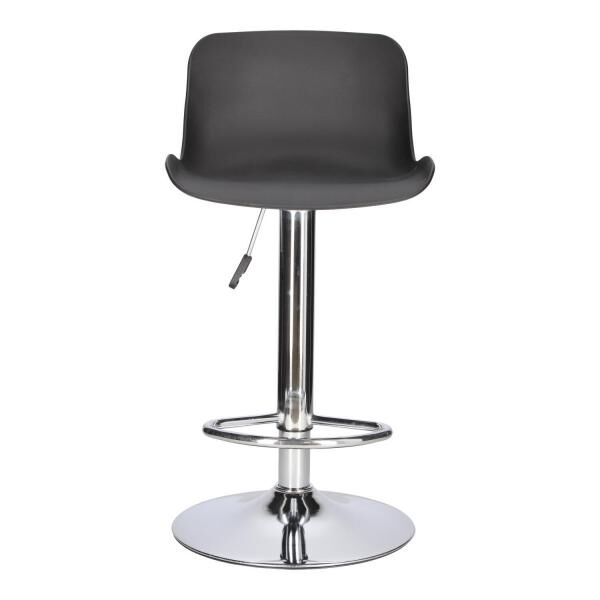 Barhocker Inge schwarz mit Lehne, h&ouml;henverstellbar und drehbar
