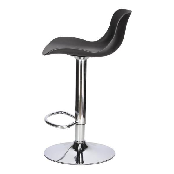 Barhocker Inge schwarz mit Lehne, h&ouml;henverstellbar und drehbar