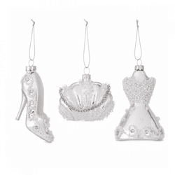 Boltze Weihnachtsanhänger „Pimpy“ aus Glas, 12 cm, 3er-Set, sortiert