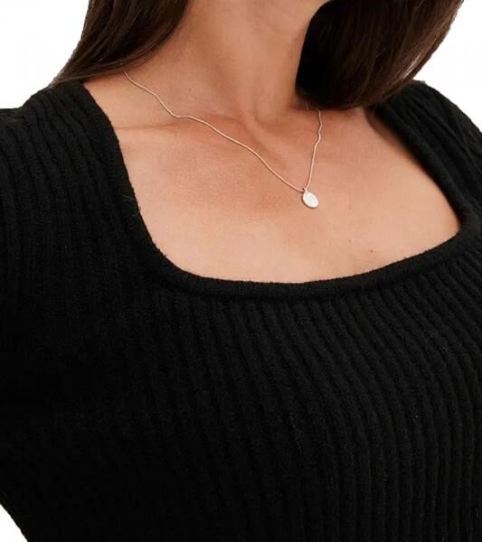 figurbetonender Damen Strick-Pullover mit Karree-Ausschnitt Alltags-Pullover 915030 Schwarz