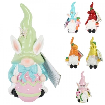 Gnome mit batteriebetriebener LED-Beleuchtung, 22 cm, 6 Stück, sortiert