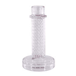 Housevitamin Kerzenleuchter Twist Glas rosa 15 cm