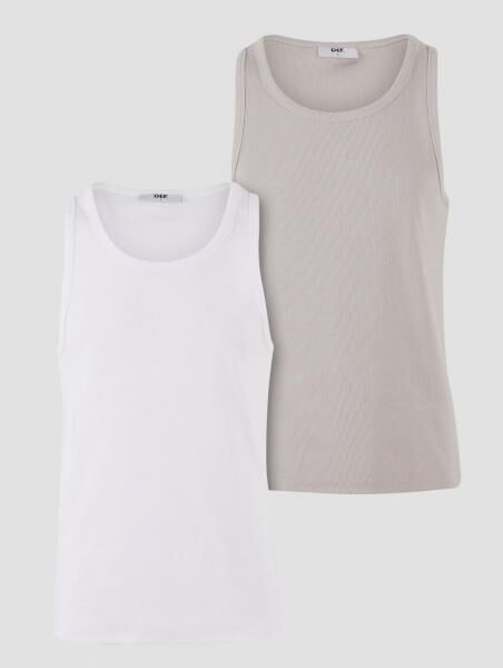 l&auml;ssiges DEF Herren T-Shirt mit Baumwolle Wei&szlig;/Grau