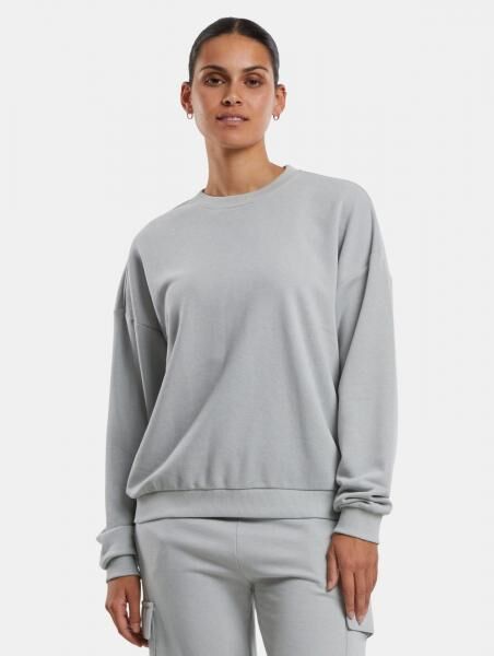 l&auml;ssiges URBAN CLASSICS Damen Sweatshirt 280 g/m&sup2; mit Baumwolle Grau