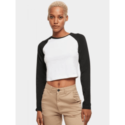 lässiges URBAN CLASSICS Damen T-Shirt Stretch Oversize 180 g/m² mit Baumwolle Weiß/Schwarz