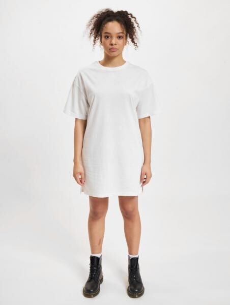 leichtes DEF Damen Kleid mit Baumwolle Wei&szlig;
