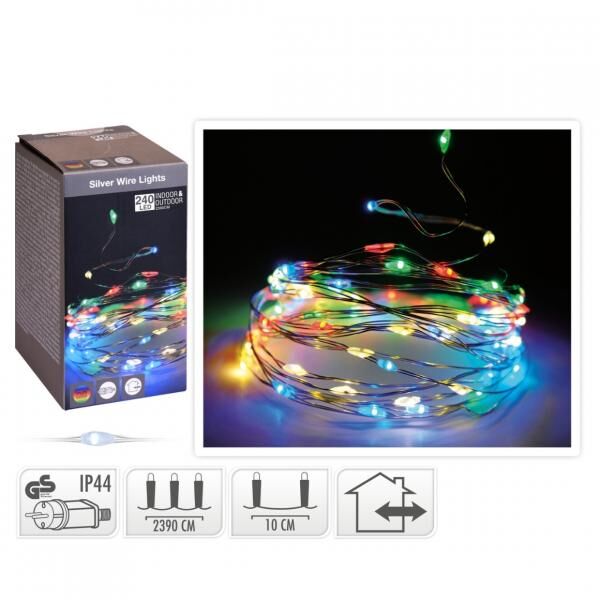 Lichterkette 240 LED EU-Stecker mehrfarbig 24 Meter