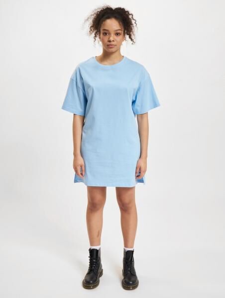 modisches DEF Damen Kleid mit Baumwolle Blau
