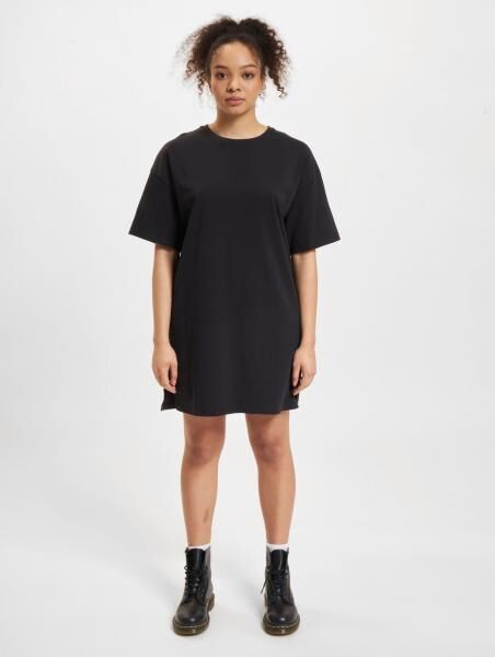 modisches DEF Damen Kleid mit Baumwolle Schwarz