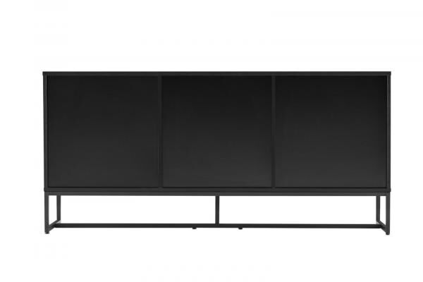 Sideboard Clar 160 cm, Eiche und Schwarz, Fischgr&auml;tfronten, Kufengestell