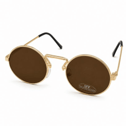 Sonnenbrille „John“, rund, goldfarben, 12,5 cm