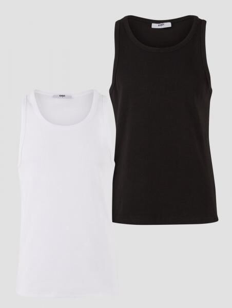 sportliches DEF Herren Tank-Top mit Baumwolle Schwarz/Wei&szlig;