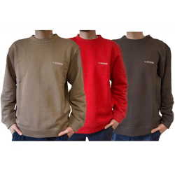 STONES Men's Cotton Sweater, Crew Neck Sweater, Oversized Sweater, 400 gsm Sweatshirt in Red, Dark Brown, or Brown