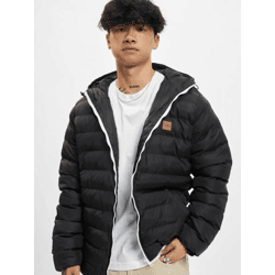 stylische URBAN CLASSICS Herren Jacke Reißverschluss Taschen 65 g/m² Schwarz/Weiß