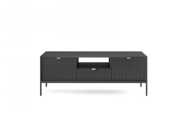 TV-Lowboard Delicious 2 schwarz mit goldenen Griffen, Glamour-Stil