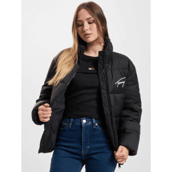weiches Tommy Jeans Damen Sweatshirt Reißverschluss gesteppt Schwarz