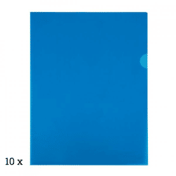 Sichtmappe, L-Modell, blau, A4, 10 Stück