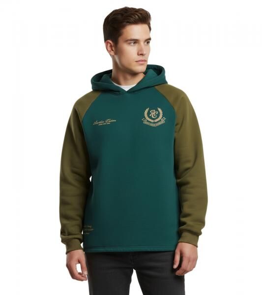 Another Cotton Lab Sunday Running Raglan Herren Hoodie Sweat-Pullover mit Kapuze Baumwoll-Pullover PD00003390 Gr&uuml;n