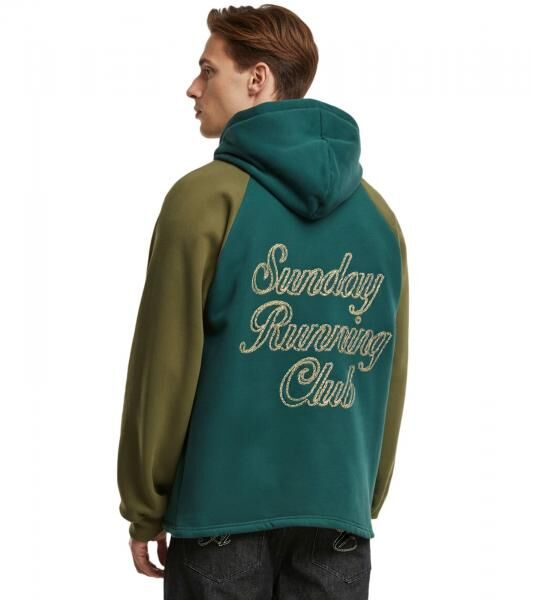 Another Cotton Lab Sunday Running Raglan Herren Hoodie Sweat-Pullover mit Kapuze Baumwoll-Pullover PD00003390 Gr&uuml;n