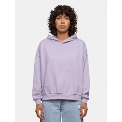 bequemer URBAN CLASSICS Damen Hoodie Rippbündchen Kapuze 280 g/m² mit Baumwolle Violett
