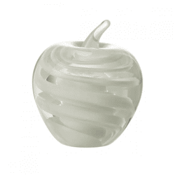 J-Line, Apfelform, Glas, weiß, 9 cm