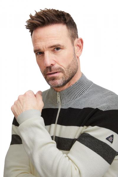 klassische FQ1924 FQKyle Herren Zip-Jacke mit Stehkragen Jacke 21900654-114201 Wei&szlig;