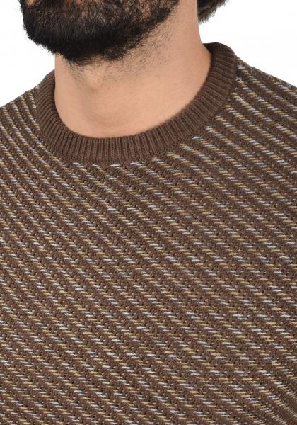 klassischer BLEND BHCalisto Herren Grobstrickpullover mit Rundhals Strickpullover 20711925ME-191116 Braun