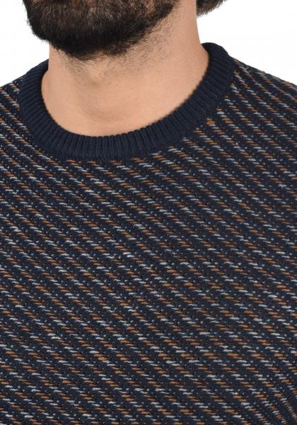 klassischer BLEND BHCalisto Herren Grobstrickpullover mit Rundhals Strickpullover 20711925ME-193923 Blau
