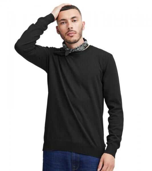 klassischer BLEND BHCerstan Herren Feinstrickpullover mit Rundhals Strickpullover 20716722ME-194007 Schwarz