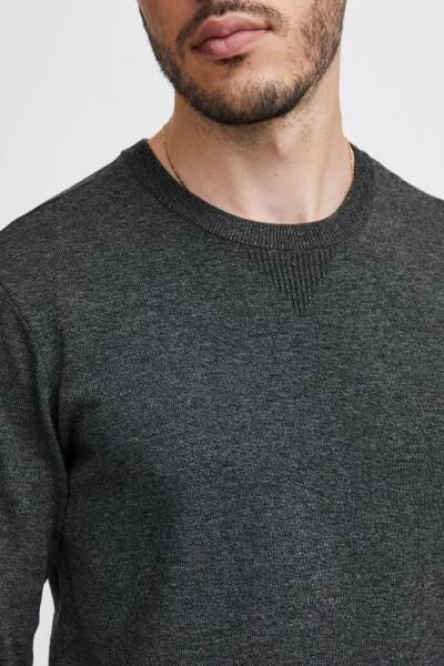 klassischer BLEND BHCerstan Herren Feinstrickpullover mit Rundhals Strickpullover 20716722ME-200278 Grau