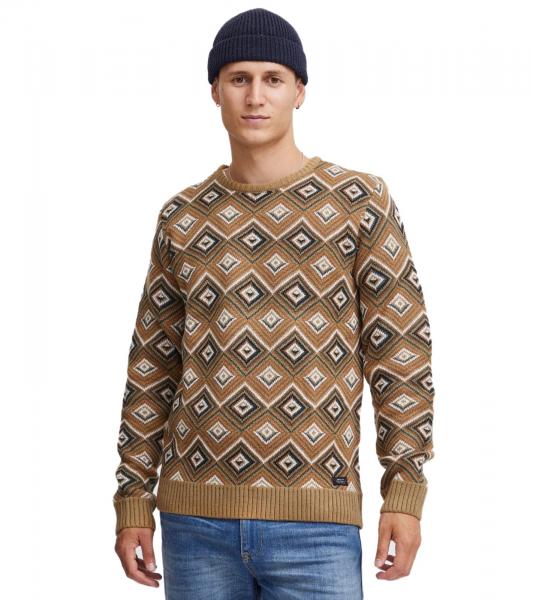 klassischer BLEND Herren Feinstrickpullover mit Rundhals Strickpullover 20715873-181022 Beige