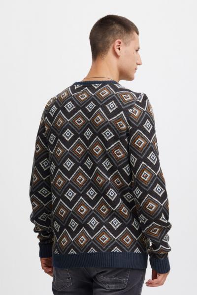 klassischer BLEND Herren Feinstrickpullover mit Rundhals Strickpullover 20715873-194024 Blau