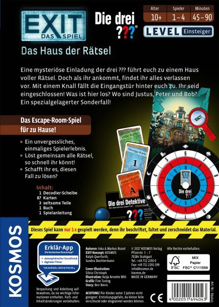 Kosmos 694043 - EXIT: Die drei ???, Das Haus der R&auml;tsel