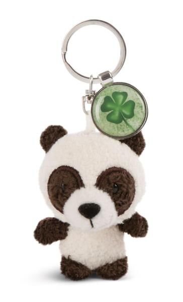 Panda 7cm Beanbag Schl&uuml;sselanh&auml;nger mit Anh&auml;nger "Kleeblatt Symbol"