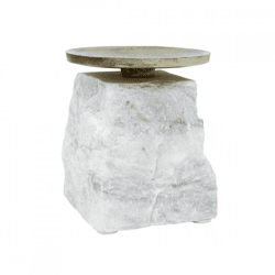PTMD kaarsenhouder Nimo S marmer wit 14 cm
