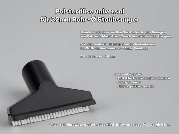 Teilen Polsterdüse 32mm universal Staubsauger Düse Saugdüse Möbel Auto Couch Matratze