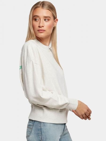 weiches Urban Classics Damen Sweatshirt Rippb&uuml;ndchen Oversize 300 g/m&sup2; mit Baumwolle Grau