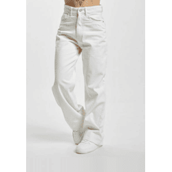 Comfortable Denim Project Women's Jeans with Zipper Pockets in White Cotton