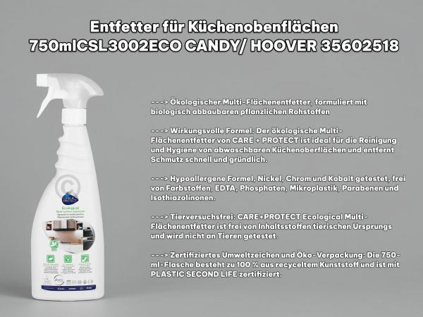 Care+Protect Küchen Entfetter 750ml Öko Fettlöser Reiniger Schmutz