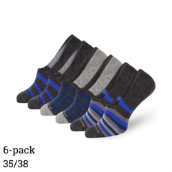 Easton Marlowe no show Socken unisex blau/anthrazit Größe 35/38 6er Set