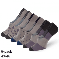 Easton Marlowe keine Show Socken unisex grau/blau Größe 43/46 Satz von 6