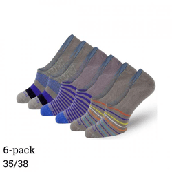 Easton Marlowe keine Show Socken unisex grau/blau/multi Größe 35/38 Satz von 6